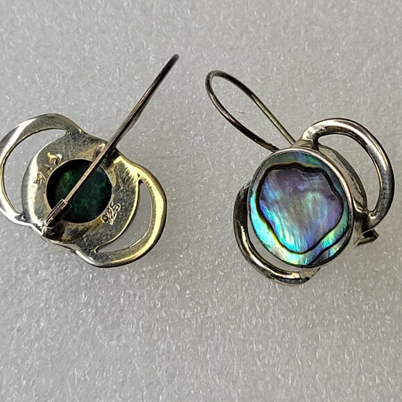 Abalone Earrings with Silver - Picture 7 of 16